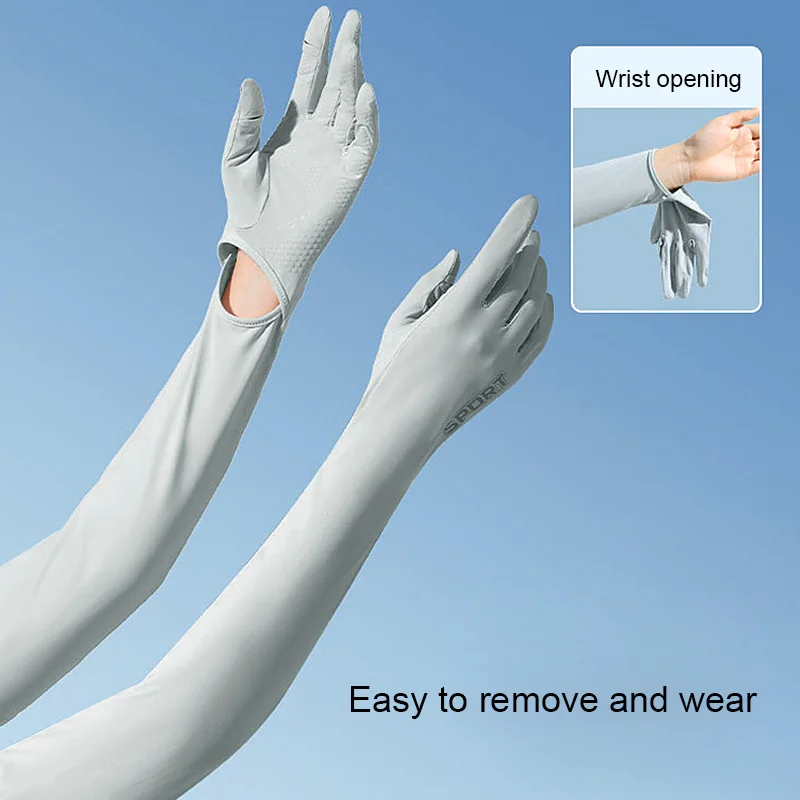 

New Summer Sun Protection Elastic Gloves Women Breathable Riding Non-slip Fingerless Outdoor Sport Beach Long Sleeve Ice Cool