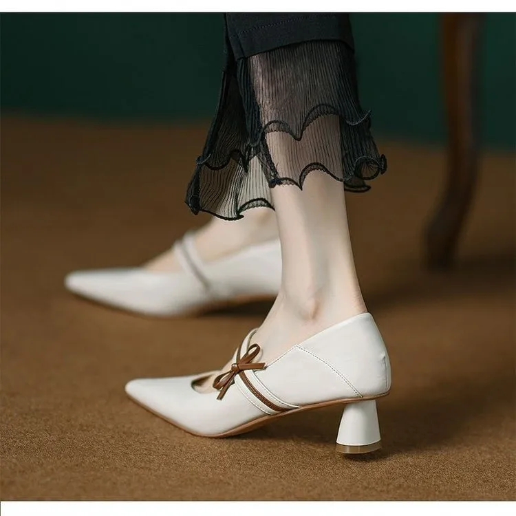 Женские босоножки с бантом летняя универсальная обувь на толстой подошве Мэри