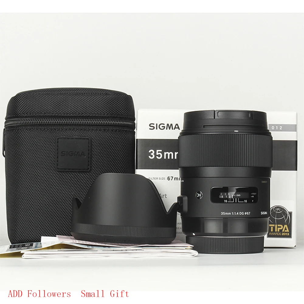 Объектив Sigma 35 мм F1.4 Art DG HSM для Canon DSLR-камер Sony E Mount Nikon черный |