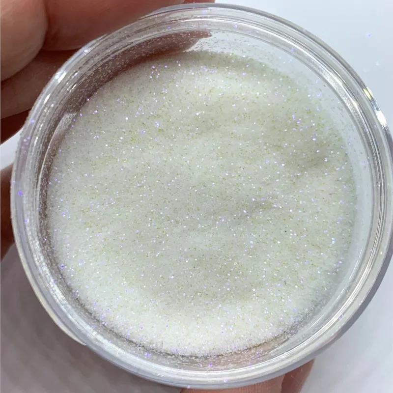 50g/Bag Ultra Fine Glitter White Glitter With Purple Color Shift Shiny Iridescent Glitter Sugar Sand Powder For Nails Pigment #F