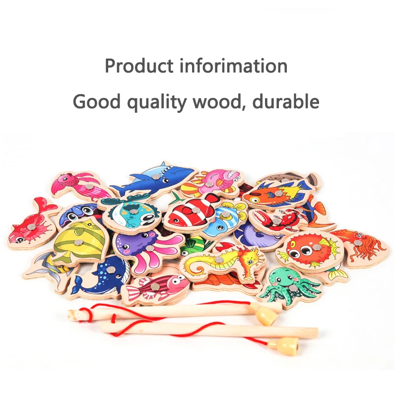 Деревянная рыболовная игра Монтессори обучающая детская игрушка для малышей