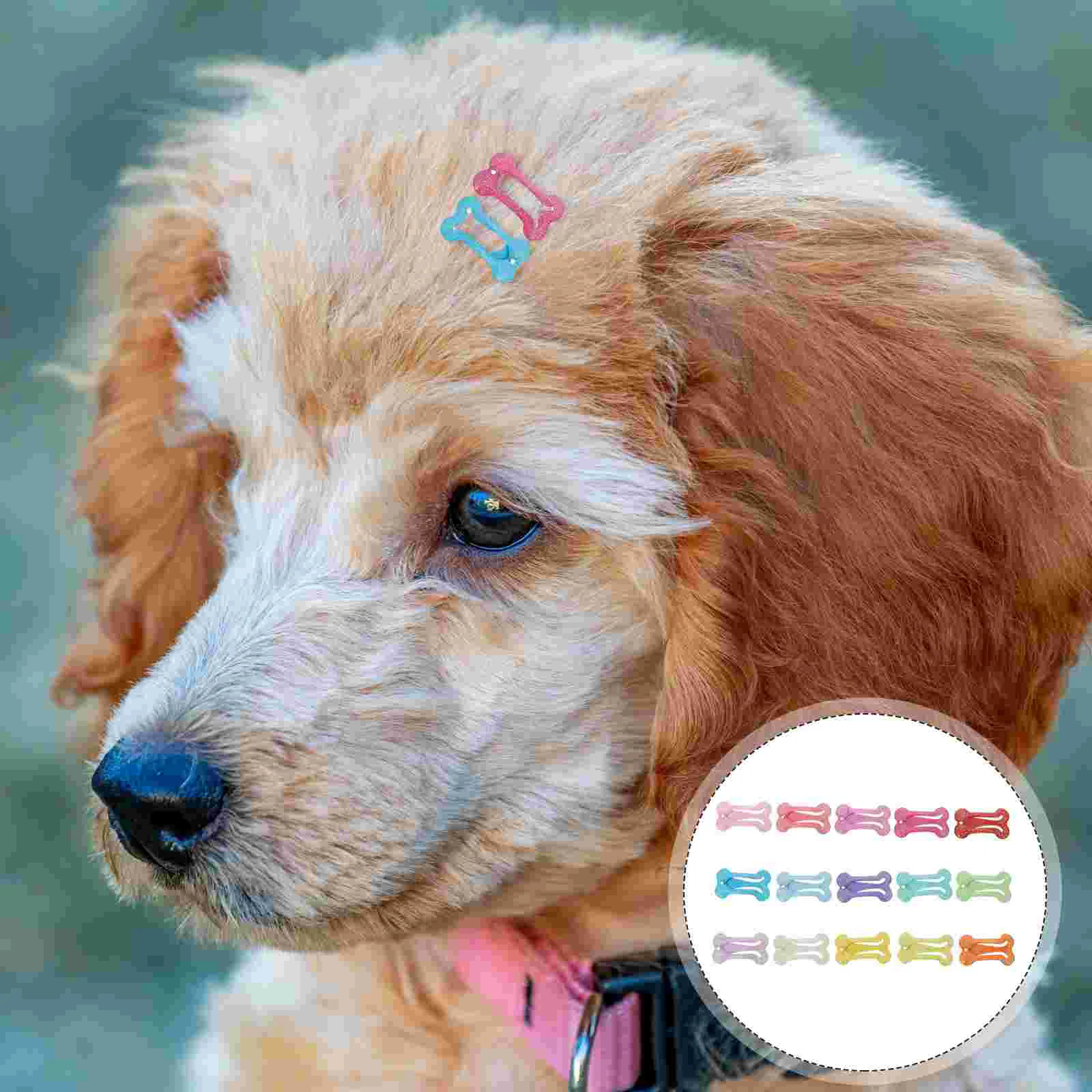 

15 Pcs Pet Hairpin Clips Mini Summer Hairpins Bows Bone Headdress Issue Card Headwear Supplies Dog Colored