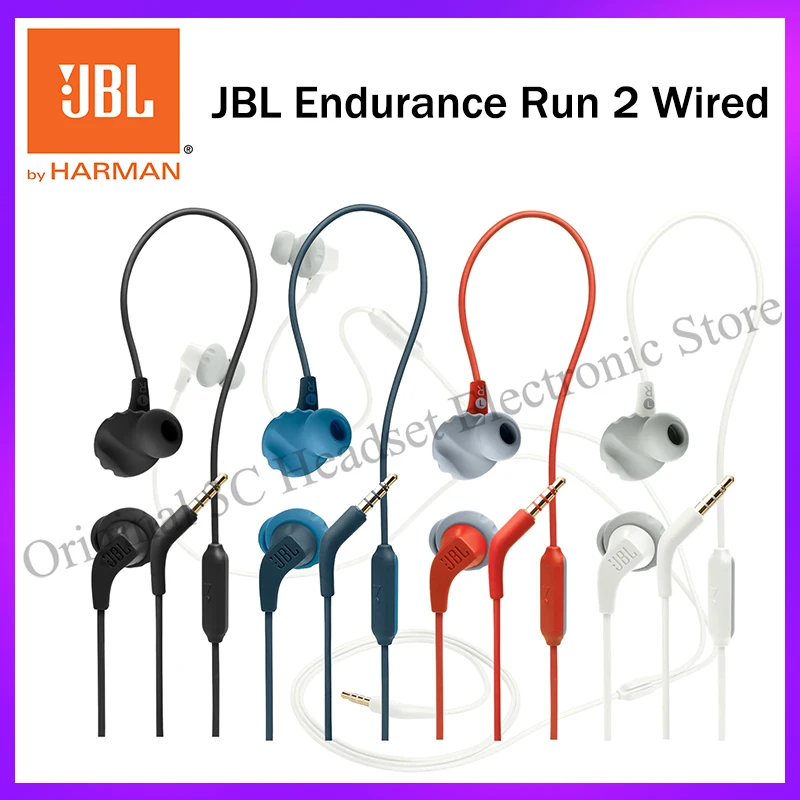

Original JBL Endurance Run 2 3.5mm Wired Earbuds Headphones in Ear Running Earphones Deep Bass Stereo Sport Headset with Mic