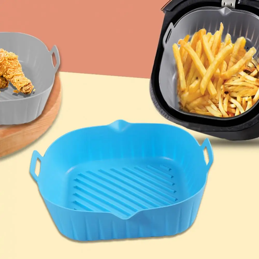 

Air Frying Pan Silica Gel Baking Refillable Replacement Air Fryer Tray Reusable Bbq Tool Non-stick Pan Silica Gel Air Fryer
