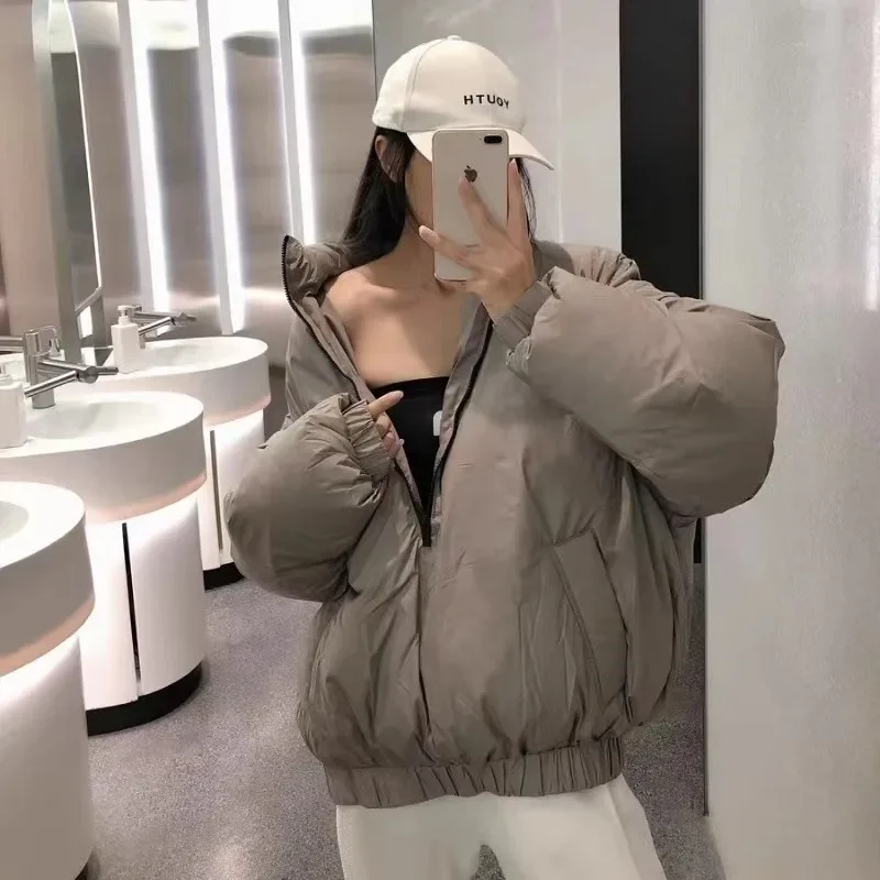 Хлопковое пальто Fear God Fog Essentials на молнии в американском стиле