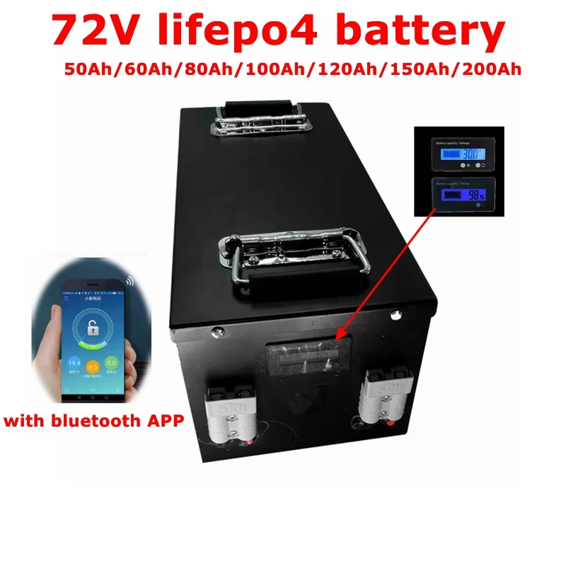 

Литиевый аккумулятор BLN 80 Ач, 72 в, 7000 Ач, lifepo4, аккумулятор bluetooth, приложение BMS для Вт, инвертор для скутера и мотоцикла + зарядное устройство