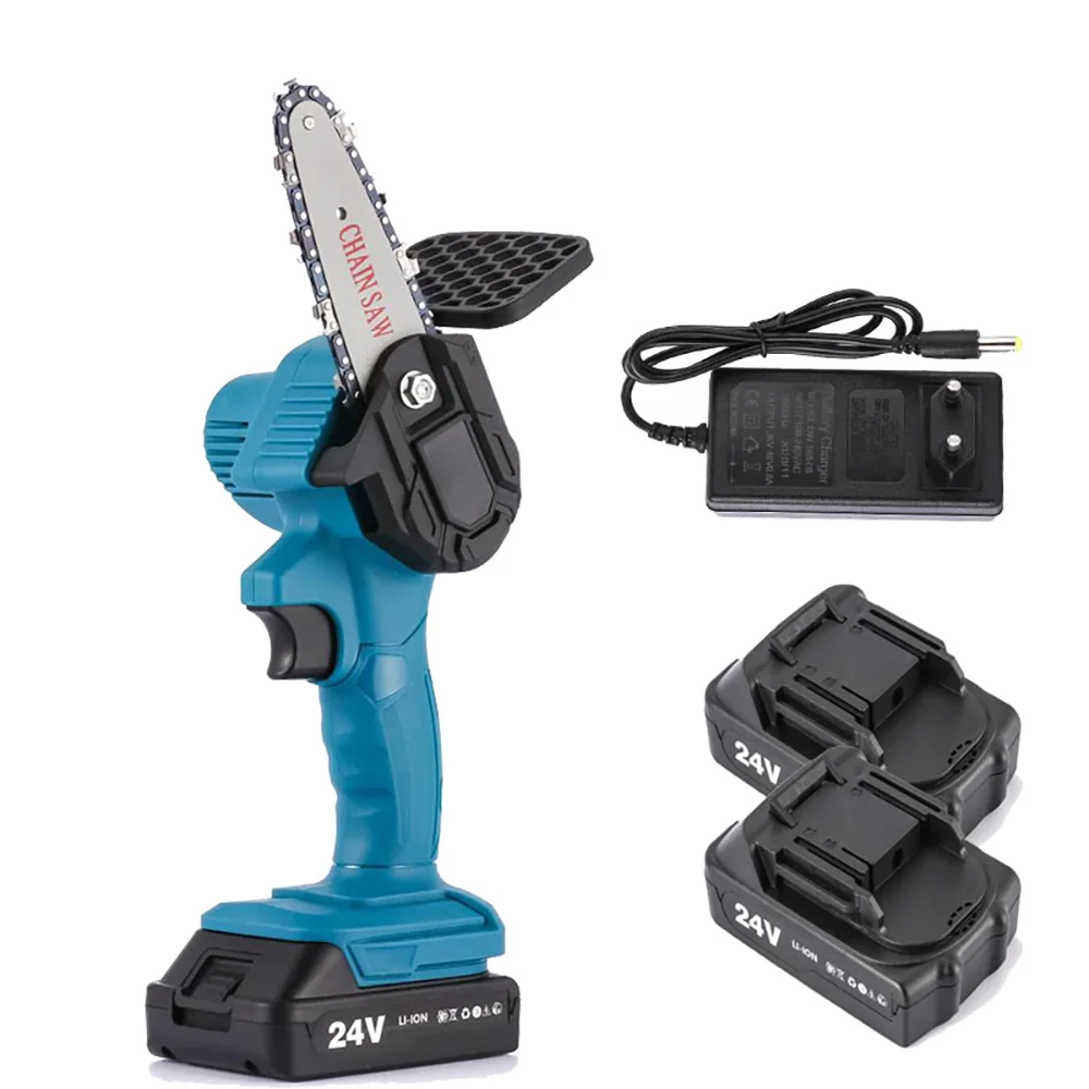 

4 inch Electric Chain Saw Cordless Mini Woodworking Saw 24V Battery Charger for Makita Battery Rechargeable Power Tool