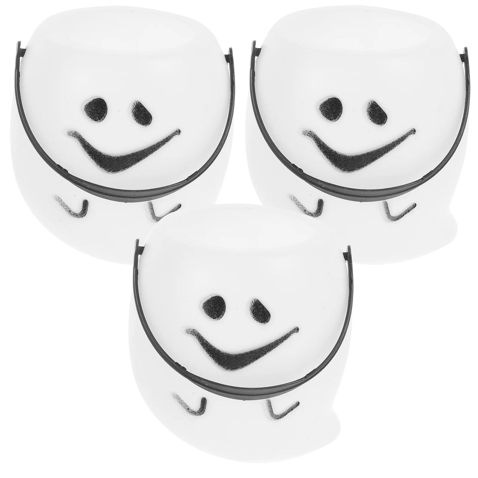 

3 Pcs Water Bucket Kids Candy Jar Pumpkin Buckets Portable Supplies Party Snack Storage White Plastic Child