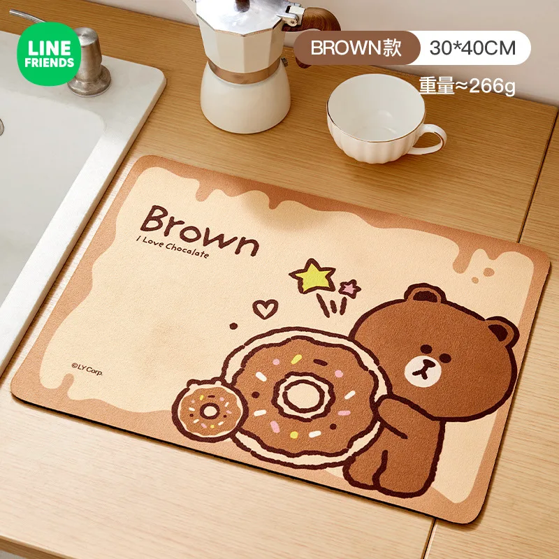 Line Friends Бурый Медведь Кони Салли Милый Мультфильм Изоляционный Коврик Kawaii
