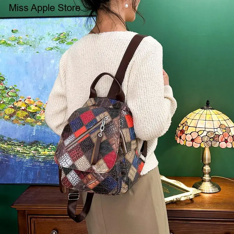 Backpack for Teenage Girls Leather Backpack Women Fashion Wild Trend Casual Small Ladies Travel Bag