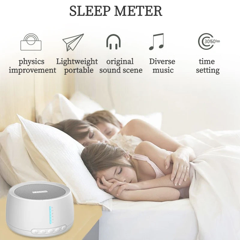 

Smart sleep meter Baby Toy White Noise Machine With 3 types Timer Function Home Office Baby Travel Portable Sleep Meter Therapy