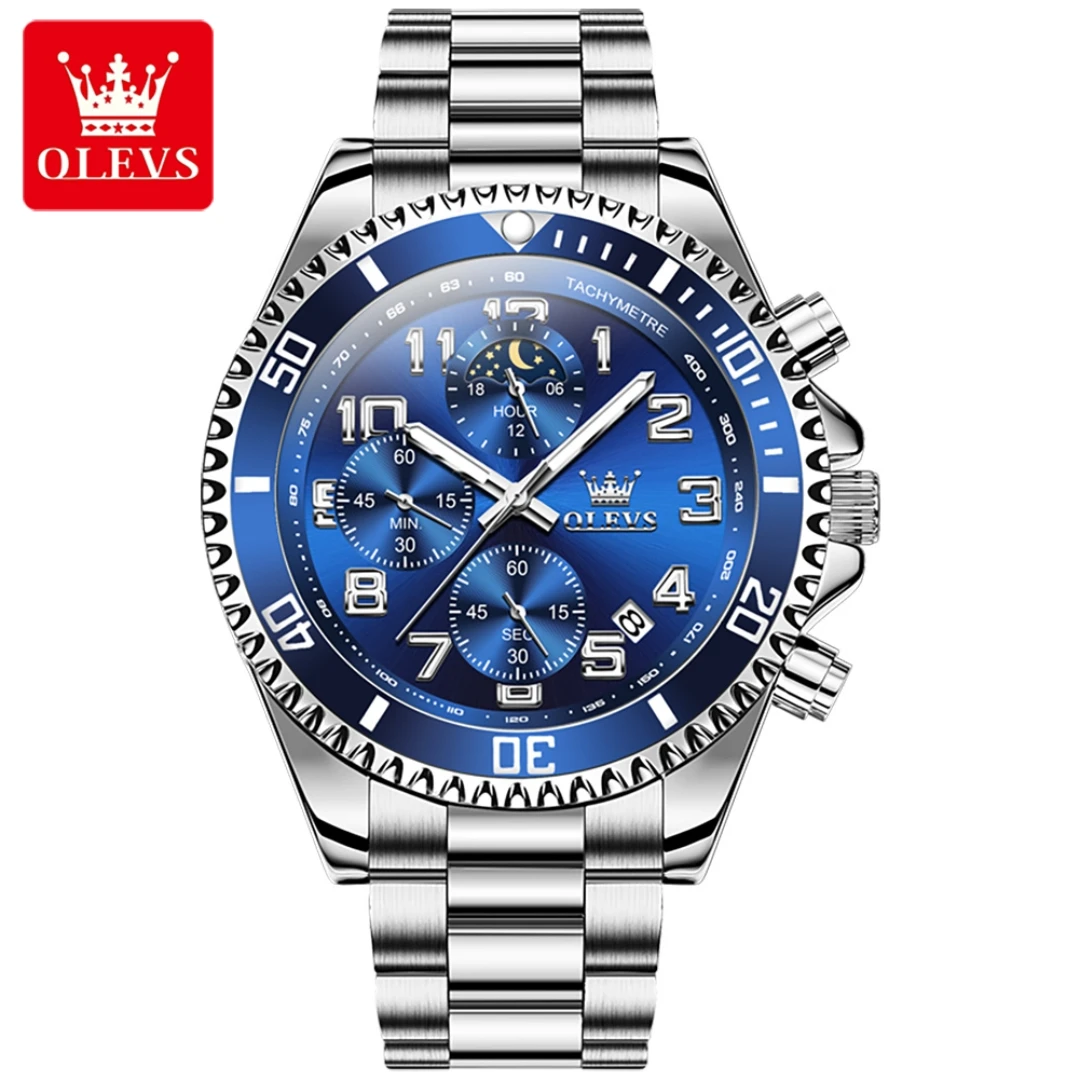 OLEVS 2926 Модные кварцевые часы подарок круглый циферблат браслет из нержавеющей