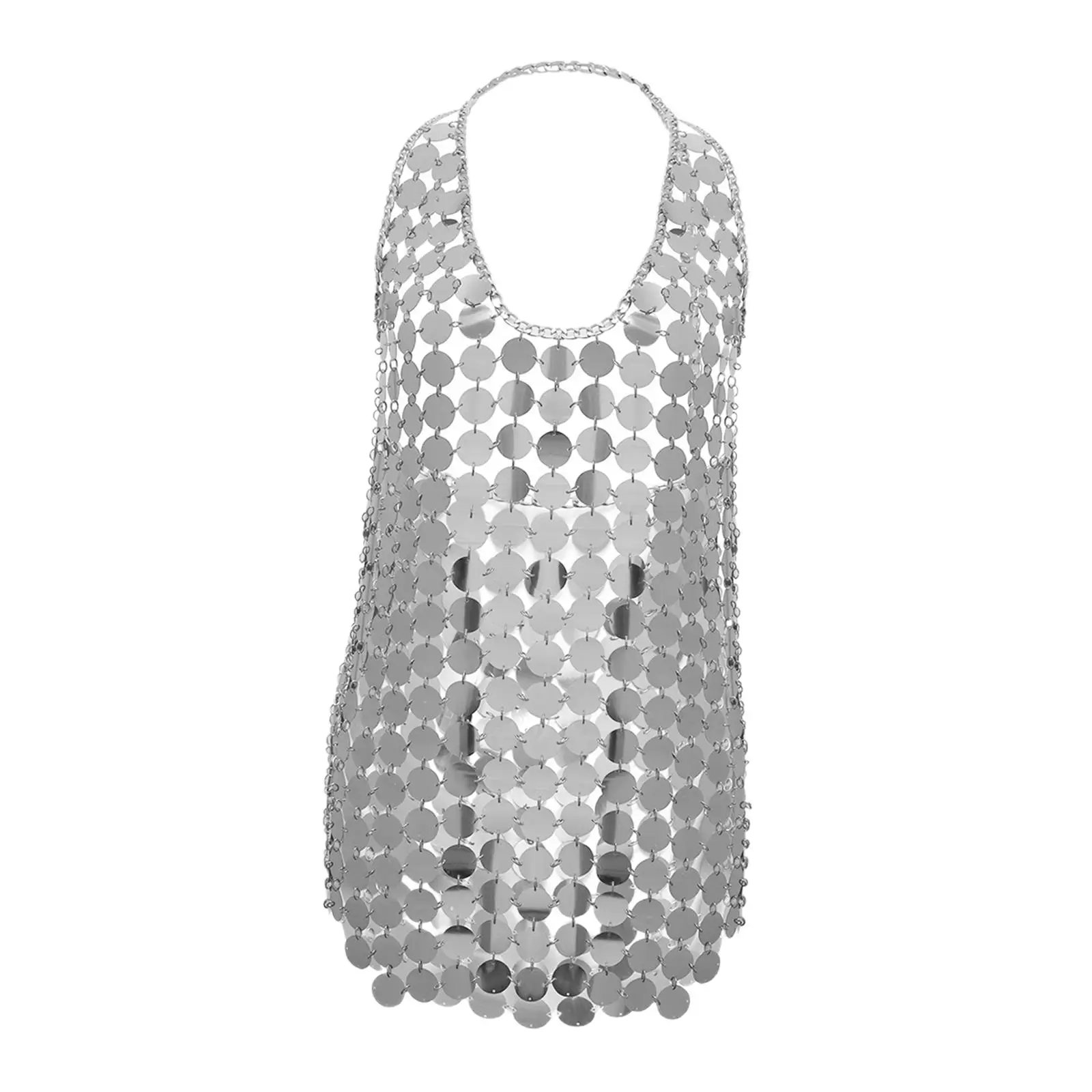

Women Backless Sequins Bodysuits Outfits Summer Lingerie Fashion Halter Skirts Body Chain for Clothing Accessories Cocktail