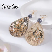 cring coco polynesian exquisite earring jewelry female hawaiian hibiscus flowers dangle drop earing hangling earrings for women