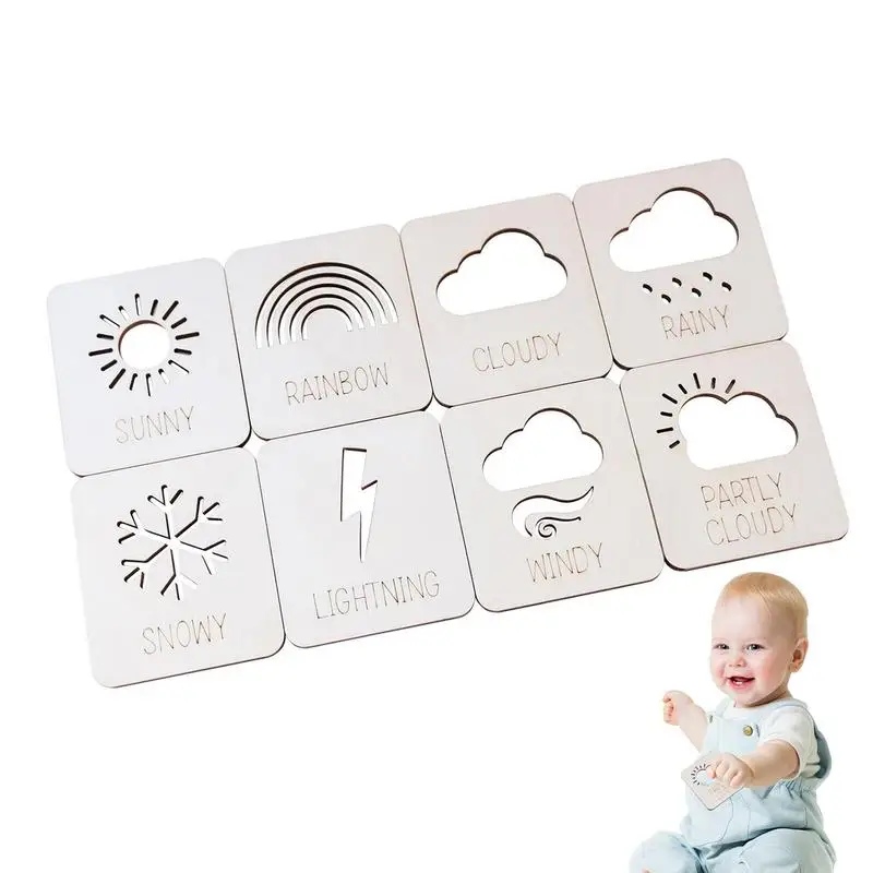 

Wooden Weather Learning Toys Weather Shape Puzzle Kit Educational And Portable Weather Shape Board Gift For Boys And Girls On