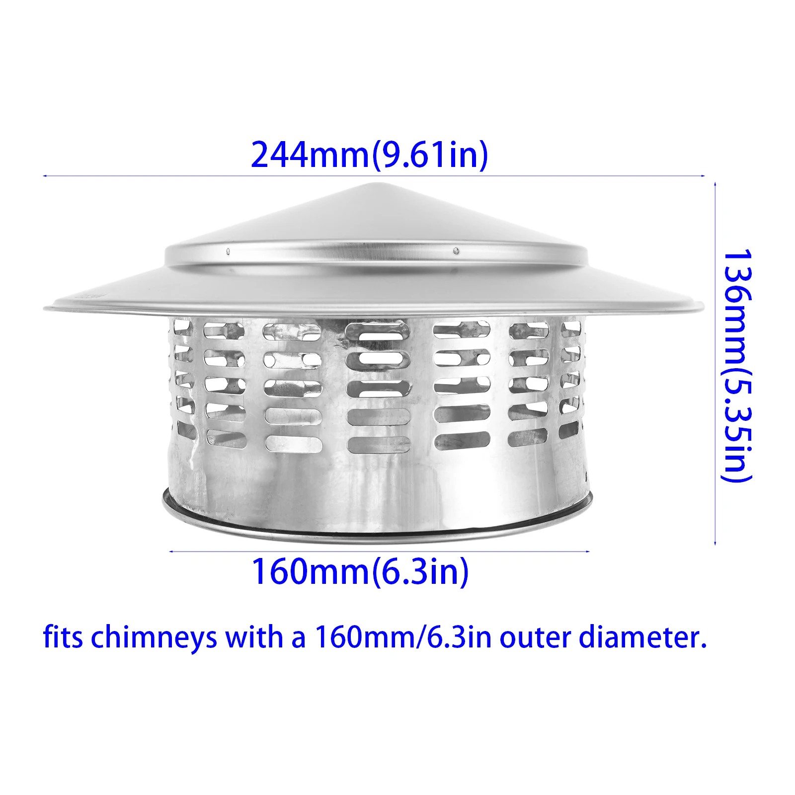 

Крышка дымохода из нержавеющей стали, наружная стена, выход свежего воздуха, крышная труба, вытяжной колпак, вентиляционные каналы, крышка вентиляционных отверстий 75/110/160/200 мм