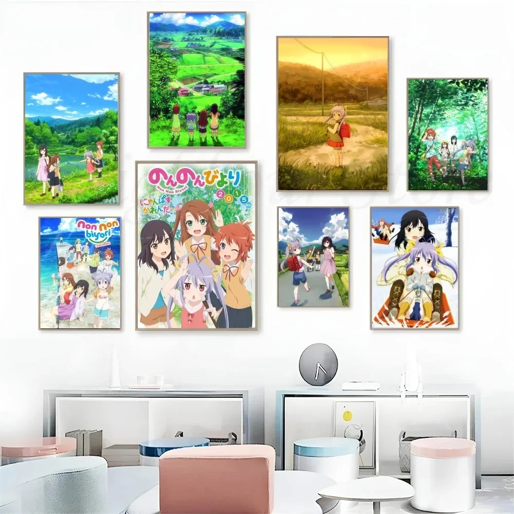 1 шт. аниме Non Biyori плакат Искусство Плакат водостойкая бумажная наклейка кофейный