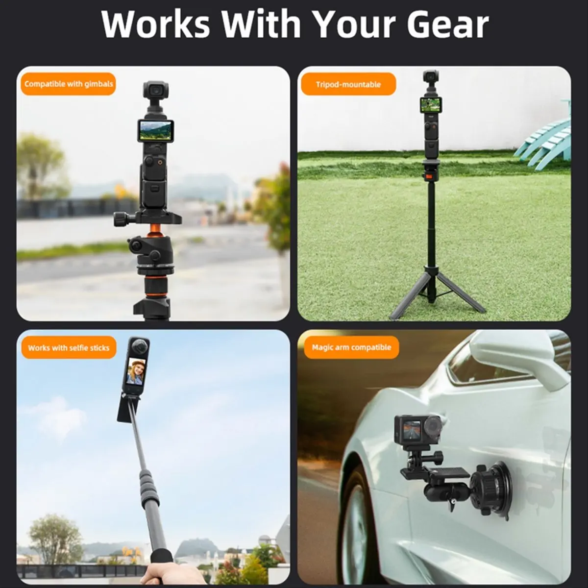 Фото Магнитный складной кронштейн popop для DJI OSMO POCKET 3, настольный фиксирующий зажим для Action 5 Pro, аксессуары X4/5 №4