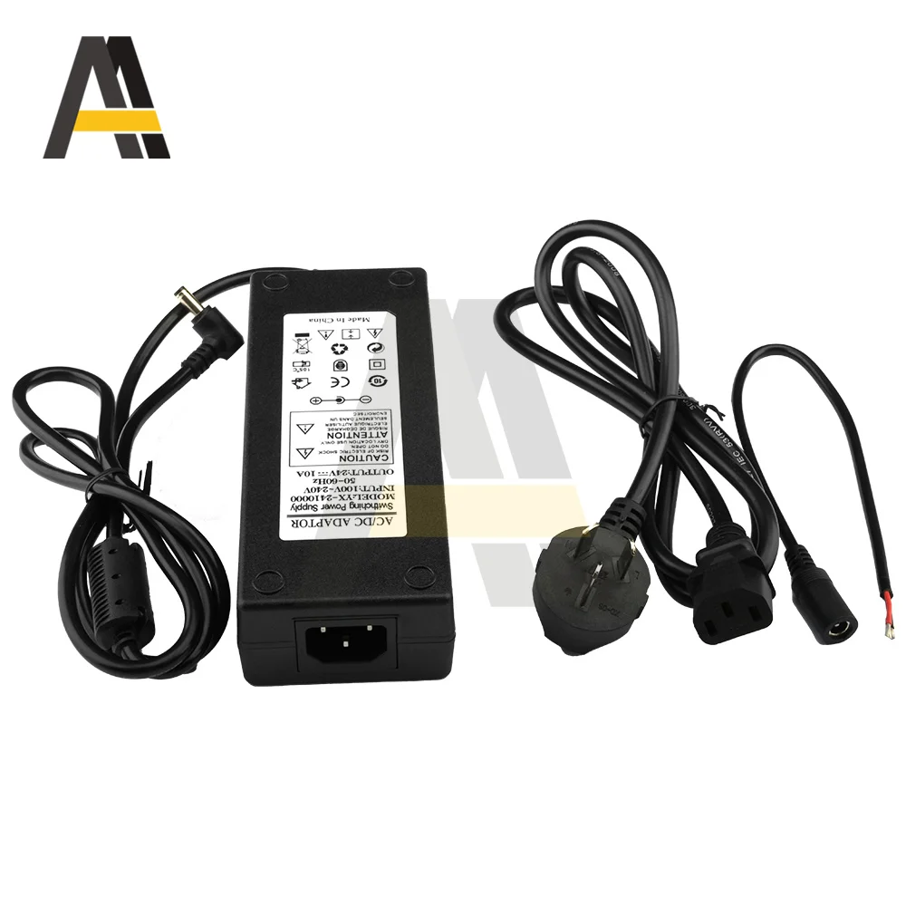 Адаптер питания 24 В, 10 А, импульсный источник питания 50/60 Гц, раньше 24 В постоянного тока, 5,5*2,5 мм/5,5*2,1 мм, адаптер интерфейса