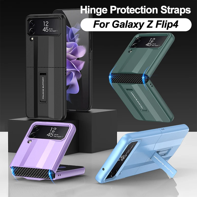 Shockproof Holder Stand Hard Cover Case For Samsung Galaxy Z Flip 4 Luxury Folding Armor Protection Cover