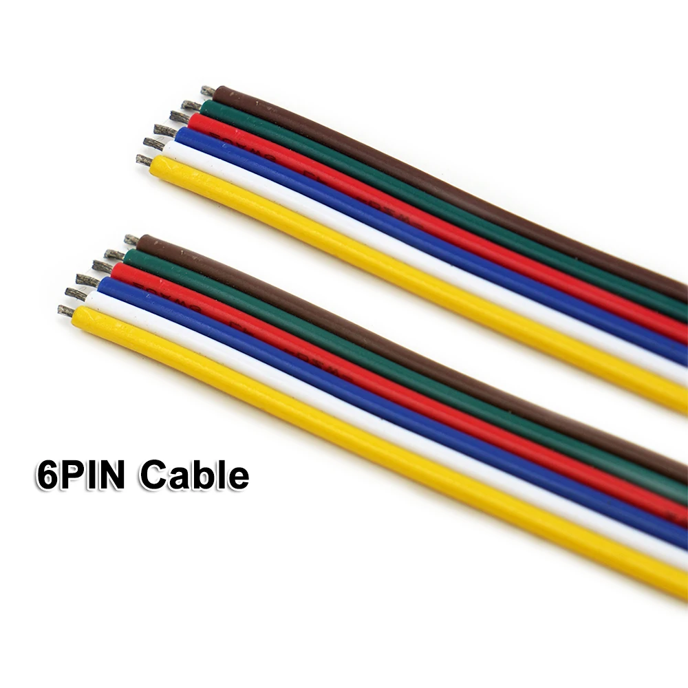 Фото 6PIN Cable,20AWG,Wire,for 2835 3528 5050 RGB+CCT LED Strip,Low Voltage DC12V/24V, LED Strip light, Linear Lighting,Rigid bar №1