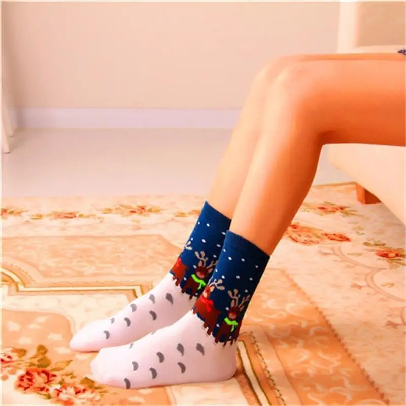 5 Pairs/Lot Dark Series Christmas Women's Socks Personality Creative Thickened Medium Tube Socks Suitable for Autumn and Winter