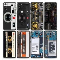 retro camera circuit board music tapes case cover for samsung galaxy s21 s22 s20 s 21 ultra fe plus s7 s8 s9 s10 plus lite cases