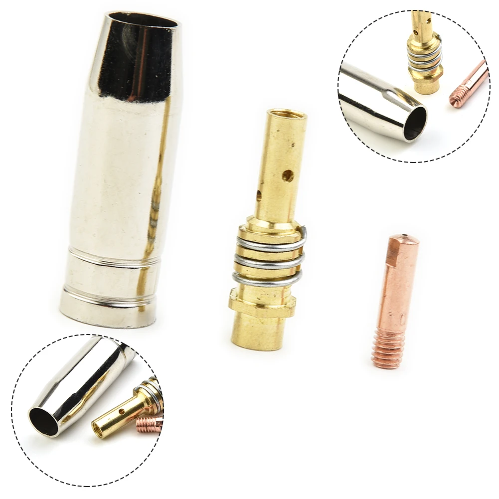 

3pcs/Set CO2 MIG Welding Torch Air Cooled MB 15AK Contact Tip Holder Gas Nozzle Welding Torch Part Tool Welding Accessories