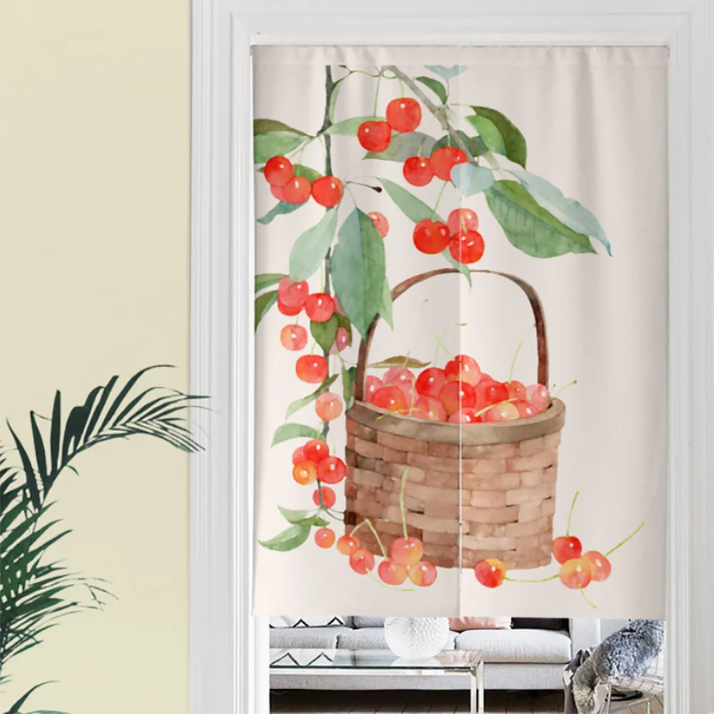 

Chinese Ink Painting Door Curtain Fabric Polyester Thick Kitchen Doorway Curtains For Bedroom Hanging Half Curtain Home Decor