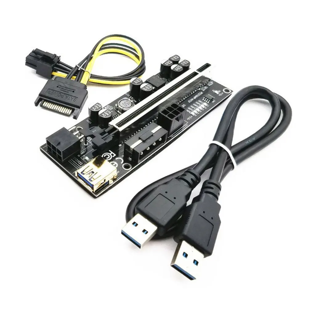 

PCIE Ver010s Plus видеокарта удлинитель адаптер PCI Express Райзер 16x адаптер карта 8 конденсатор для майнинга