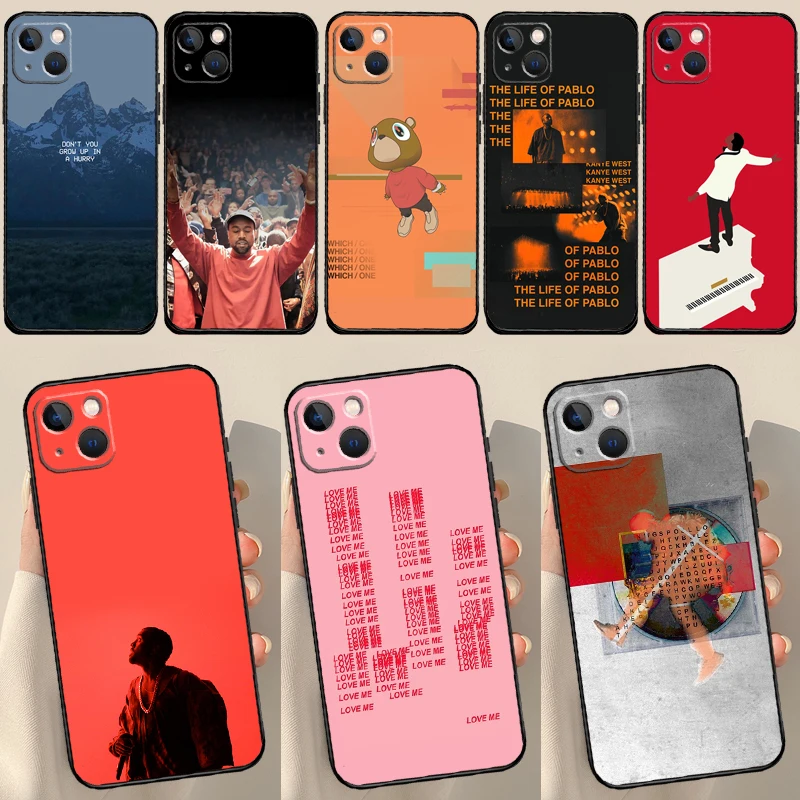 Фото Чехол Kanye-West для телефона iPhone 11 12 13 14 Pro Max Mini чехол XR X XS 7 8 Plus SE 2020 | Мобильные