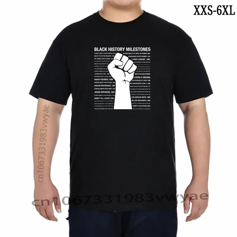 

Black History Milestones Shirt Black History Month TShirt Cotton T Shirt for Men Customized Tops & Tees Popular Birthday