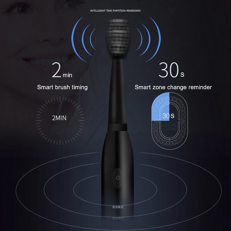 

Электрическая звуковая зубная щетка с вибрацией, 5 режимов, аккумулятор/USB зарядка