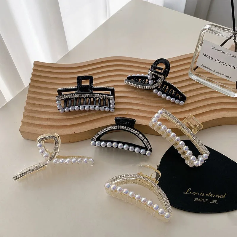 

Новая искусственная жемчужина, искусственная кожа, не скользит, большая заколка для волос для женщин и девушек, аксессуары для волос