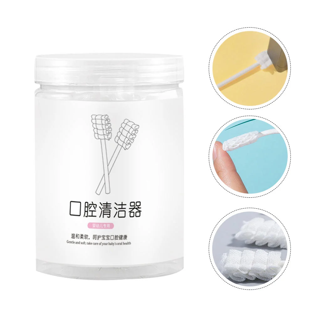 

30pcs Baby Oral Cleaner Kids Tongue Brush Oral Cleaning Stick for Kid (White)
