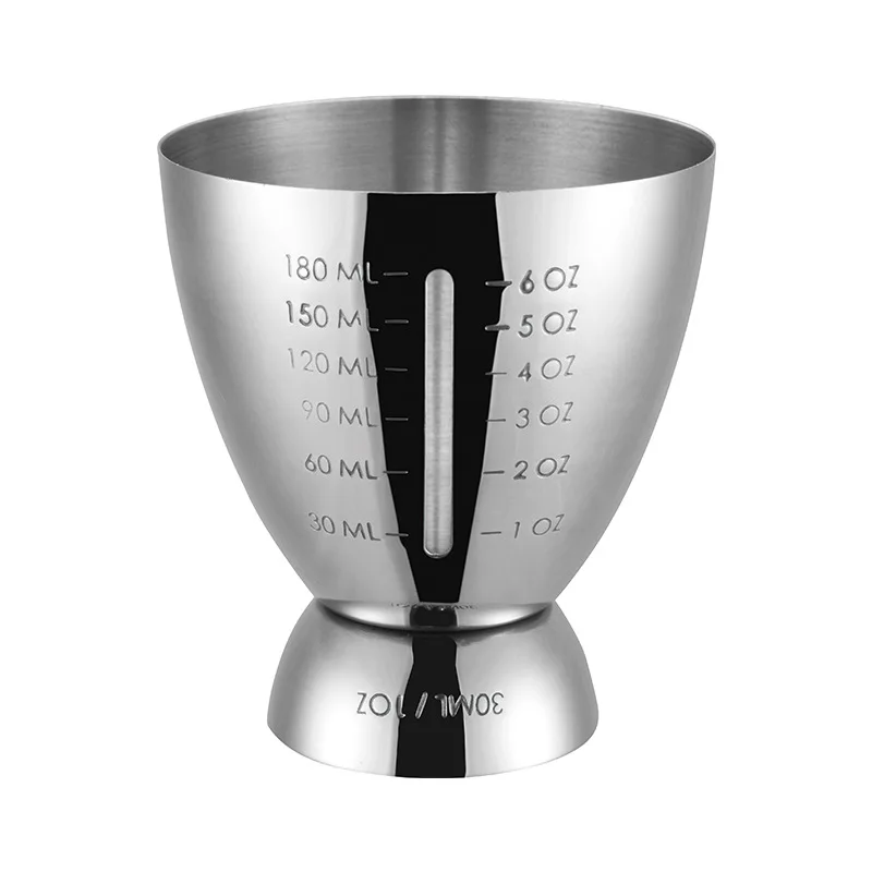 Фото Джиггер для коктейлей Bar Measured Double 1-6 унций Измерительные приспособления, коктейльный набор из нержавеющей стали №3