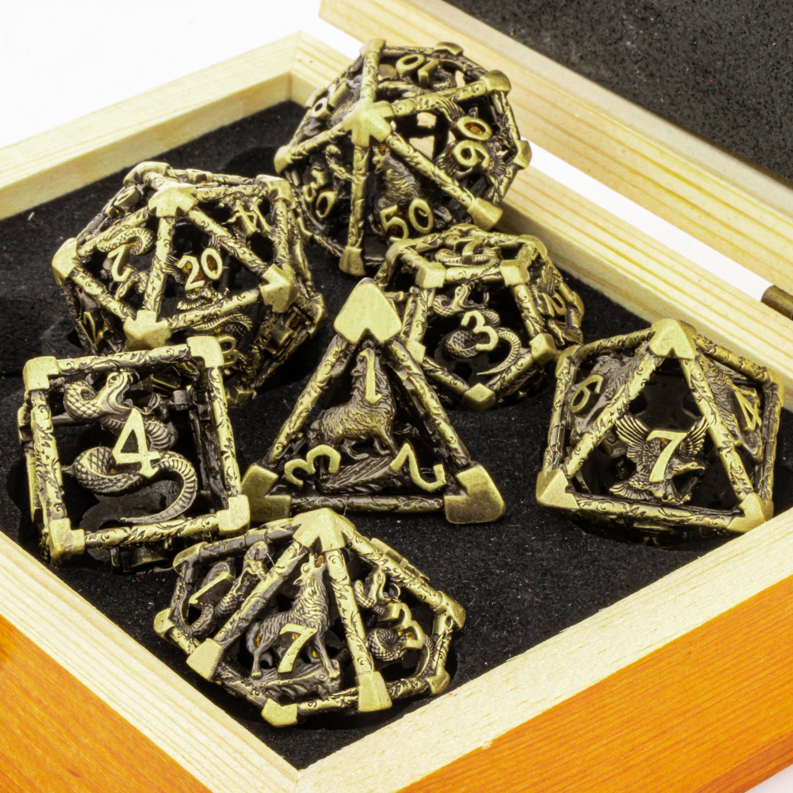 D и Орел волк змеевидный Металлический Набор игральных костей полигедрические