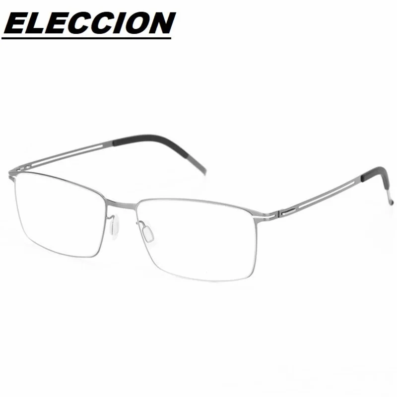 

Germany Brand Designer Glasses Frame Men Super Thin Medical Aviation Stainless Steel Full Rim Rectangle Eyeglasses Women DV040