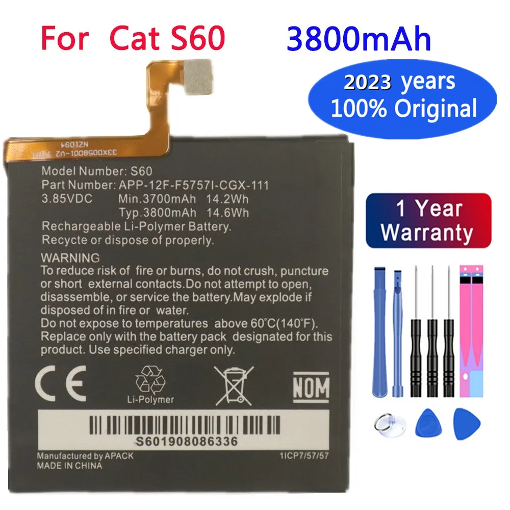 2023 Anno 100% Nuova Batteria Di Ricambio Originale 3800Mah Per Batterie Caterpillar Cat S60 App-12F-F57571-Cgx-111 Bateria + Tools