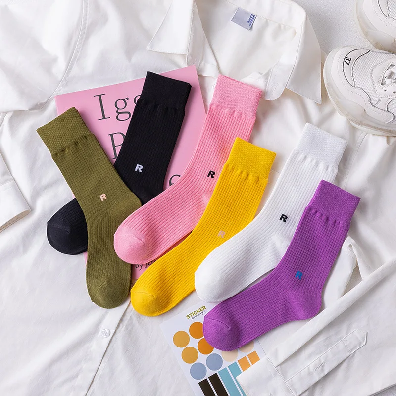 

Candy Color Kawaii Socks Women's Basketball Woman Clothes Harajuku Fashion Long Sports Socks Underwear