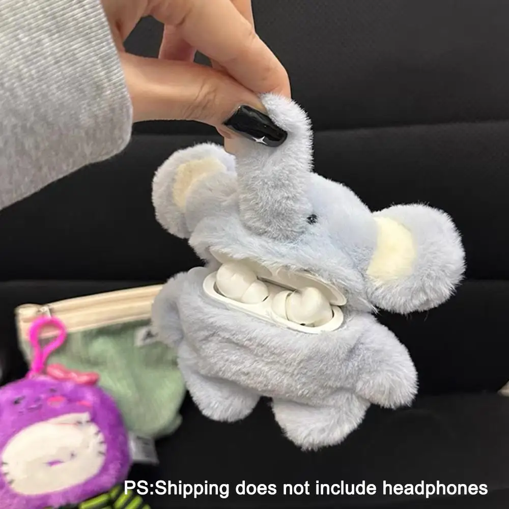 

Cute Plush Baby Elephant Earphone Case For AirPods Wireless Bluetooth Headset Charging Box Soft Cover 2023 New