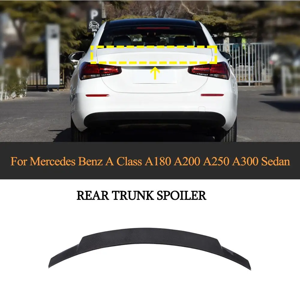 

W177 Car Rear Wing Spoiler For Mercedes-Benz A Class W177 A260 A45 AMG 2019 - 2020 Rear Trunk Spoiler Boot Lid Carbon Fiber