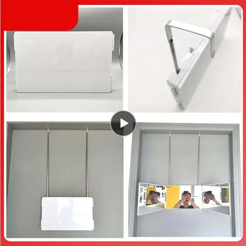 

Portable Trifold Mirror New Trifold Self Haircut Mirror Adjustable 360-degree Viewing Angle Self Hairdressing Mirror Foldable