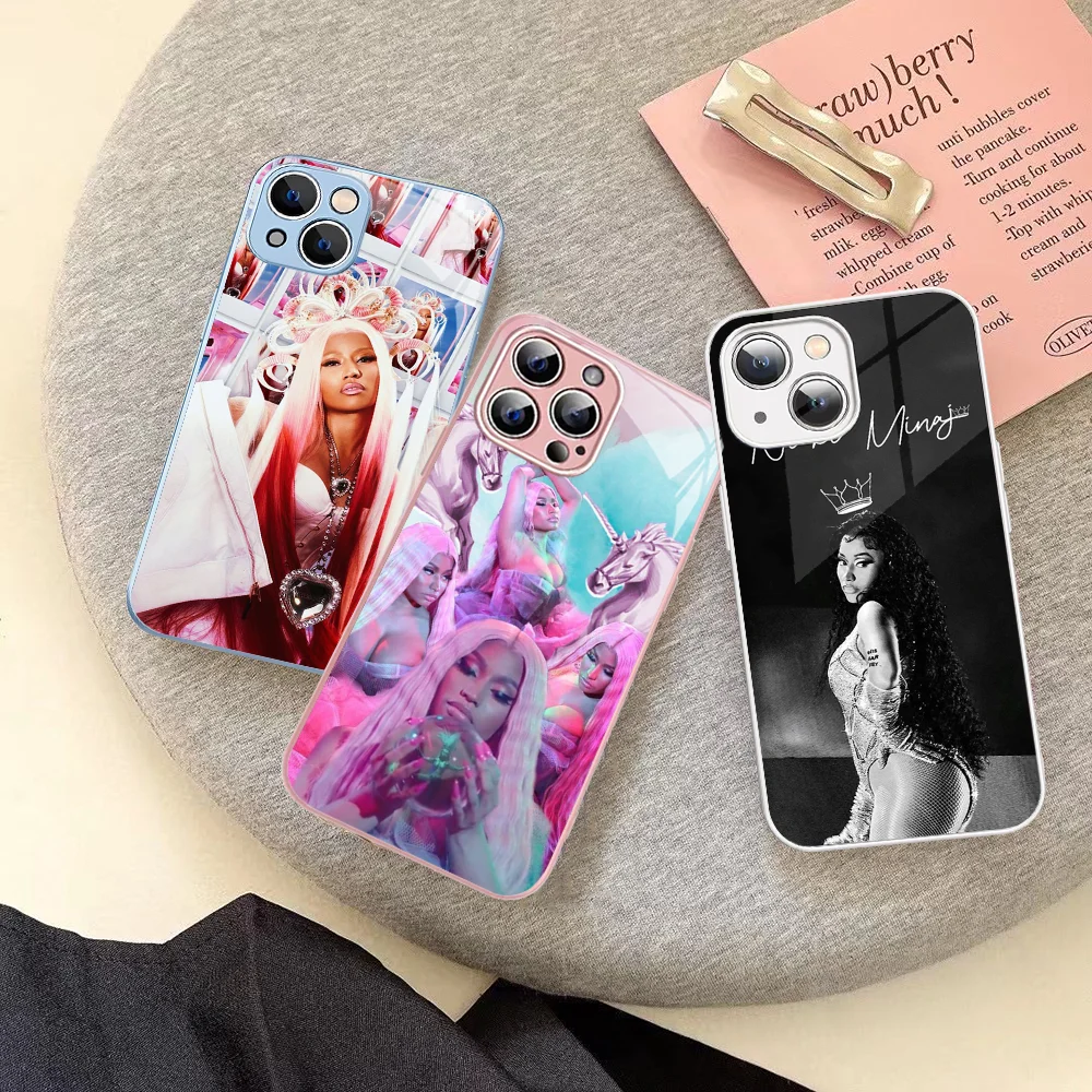 Hot Singer N-Nicki M-Minaj Phone Case Tempered Glass For Iphone 14 13 12 11 Pro Mini XS MAX 14Plus X XR Cover