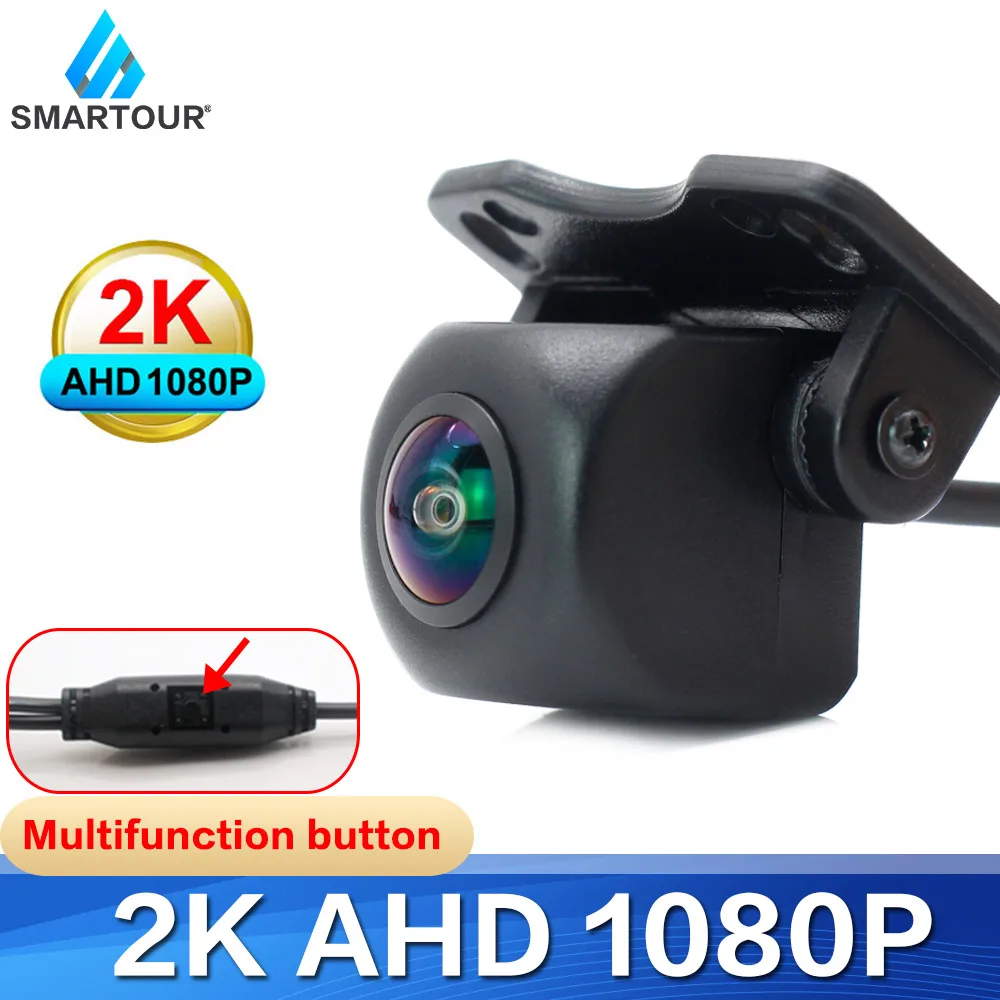

SMARTOUR Car Vehicle HD AHD Rear view Reverse Camera 720P Reversing Camera Universal 4 Glass Lens HD Parking Cam for Car Radio