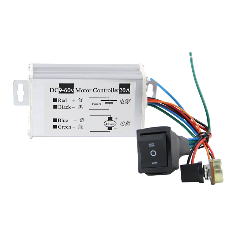 Скорость двигателя постоянного тока ШИМ обещание высокой мощности 9 В 12 24 60 20