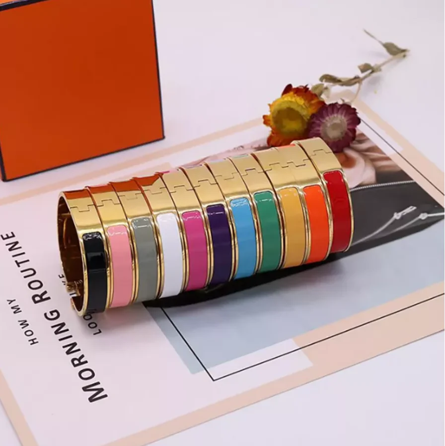 

New Trend Classic Original White Match Jewelry Designer Orange Enamel Bracelet