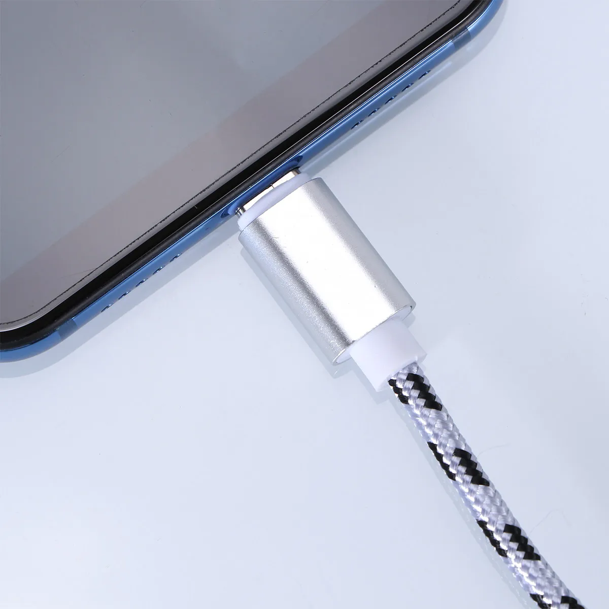 USB-кабель Type-C с нейлоновой оплеткой, серебристый, для быстрой зарядки и передачи данных, для Galaxy Note 8 S8 Plus (art.: 3920db7b8bd7b) - 3920db7b8bd7b