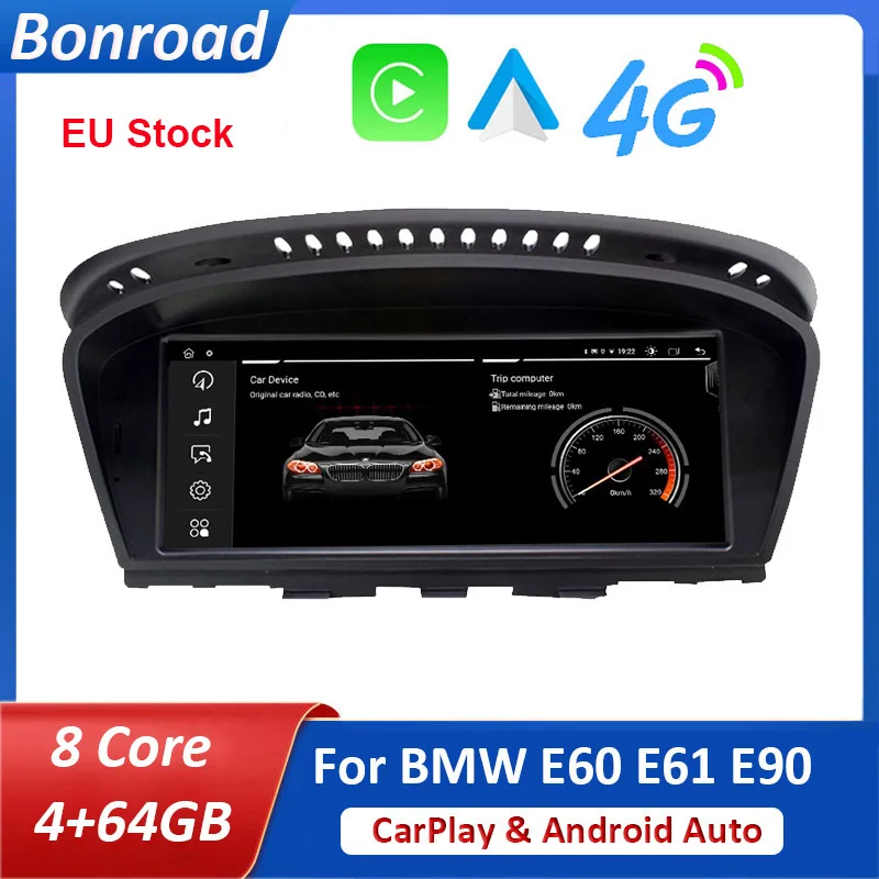 

Bonroad 8,8 ''E60 Android автомобильный радиоприемник Carplay IPS для BMW 3/5 серии E61 E63 E64 E90 E91 E92 CCC/CIC GPS-навигация 4 + 64 ГБ