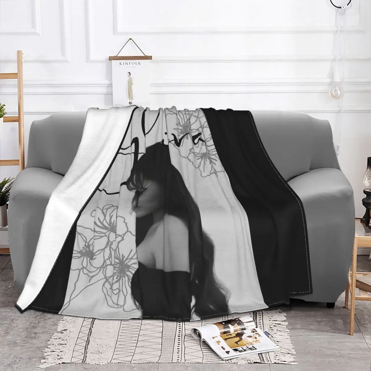 Одеяло Ayliva с красивым флисовым принтом портативное легкое тонкое покрывало для